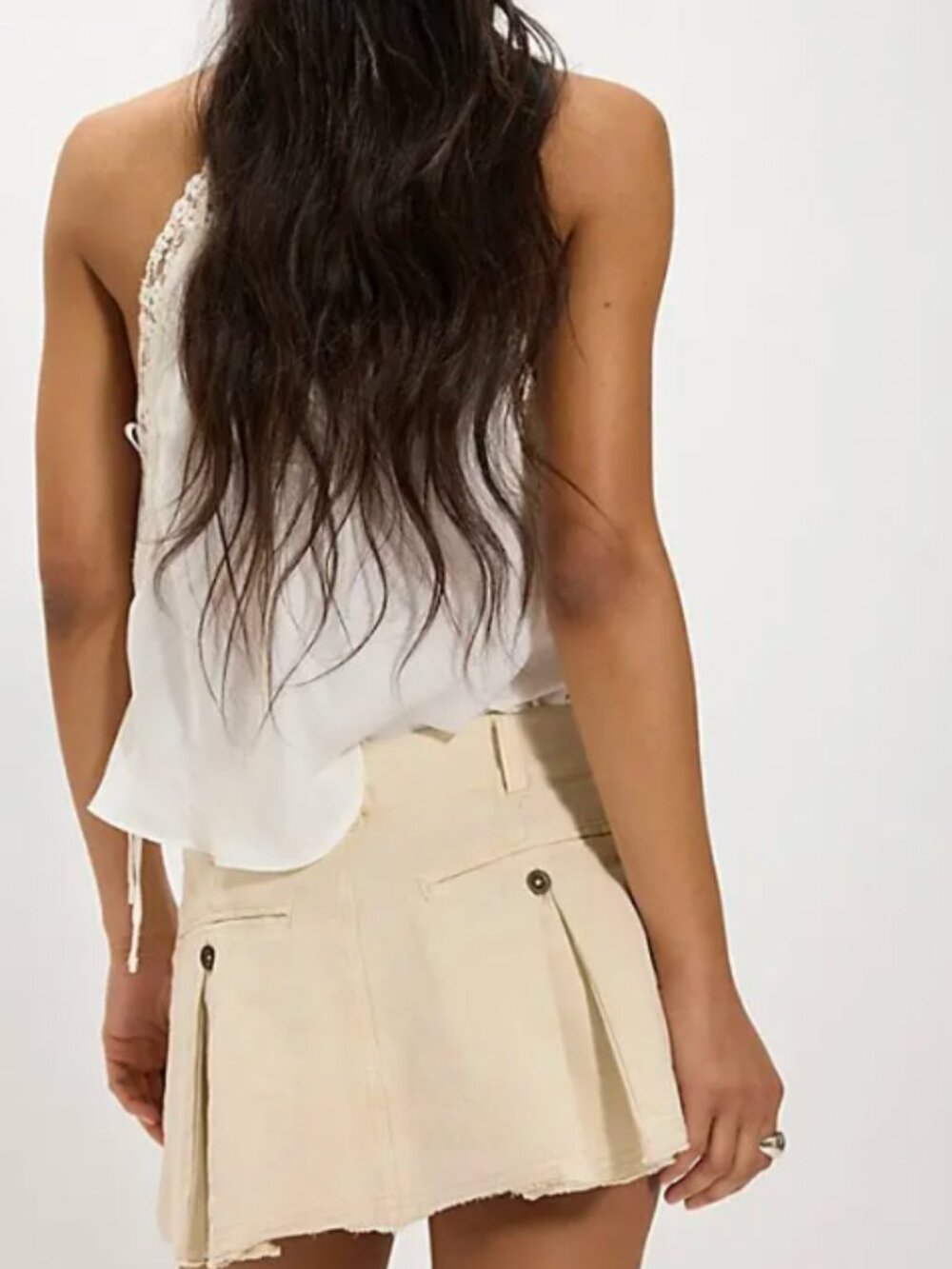Free People Raleigh Mini Cream Skirt - Picture 2 of 4